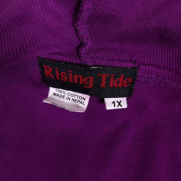 Rising Tide Purple Patchwork Embroidered Zip Up Jacket Hoodie Womens 1X Boho - Picture 2 of 13